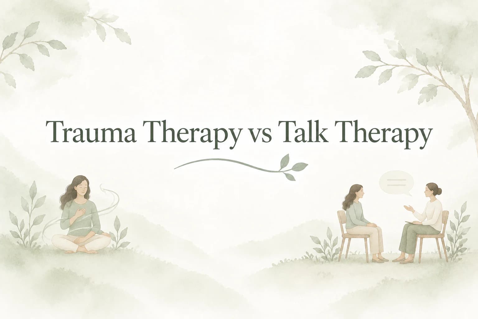 Visual comparison of talk therapy and trauma focused therapy